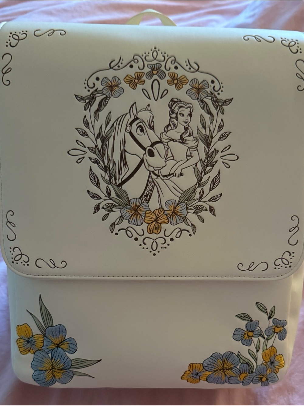 Boxlunch Exclusive Beauty and The Beast Belle & Phillipe Floral Backpack